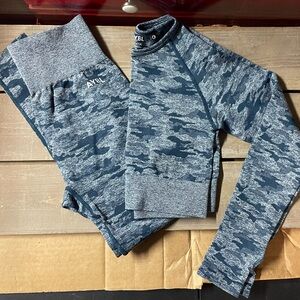 AYBL Blue Patterned Activewear Top